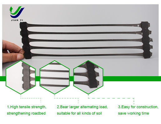 Résistant aux produits chimiques Grille géographique en plastique uniaxial Améliorer la stabilité du sous-grain 1m-2,5m