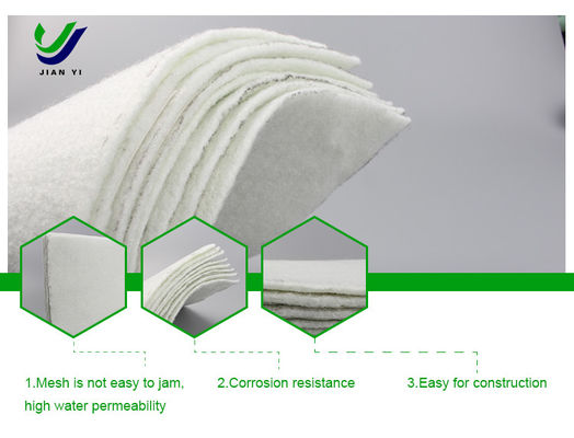 100g-800g/m2 Géotextile en fibres souples à haute perméabilité à l'eau Filtration du drainage Améliorer la qualité du projet et réduire les coûts de construction