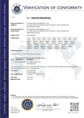Résistance à la déchirure de géomembrane rectangulaire à point de colonne 125-249N pour des performances durables