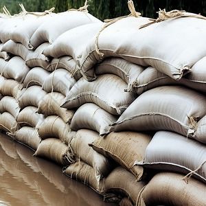 Sacs de sable en tissu recouverts de PVC blanc durables réutilisables pour la lutte contre les inondations
