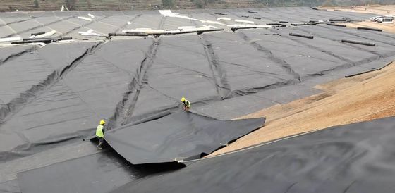 Excellente résistance chimique HDPE géomembrane lisse pour la gestion des résidus