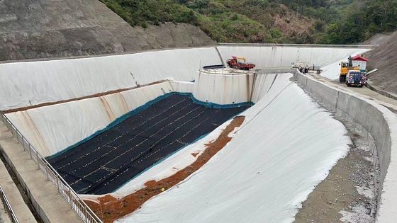 Géotextile non tissé à longs filaments pour le nettoyage des résidus de gaz de combustion Projet de décharge 100-800 g/m2