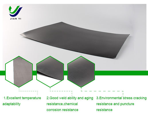 Résolution de gestion des résidus HDPE Géomembrane lisse avec une excellente résistance chimique et une résistance à haute température