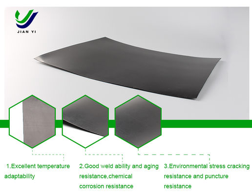 Géomembrane HDPE lisse sans défaut Solution de barrière homogène Protection de l'environnement à long terme