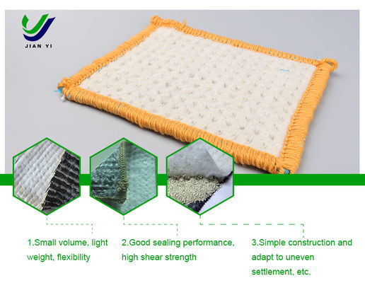 Noyau en bentonite de sodium naturelle pour géosynthétique de 4 à 6 m pour barrières hydrauliques