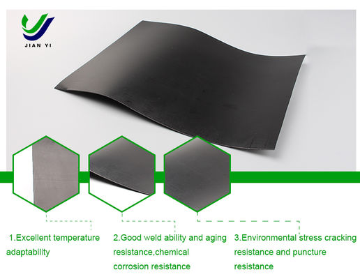 HDPE Smooth Geomembrane Liner with 700% Elongation At Break, Ultra-Low Permeability, and Excellent Chemical Resistance for Water Containment