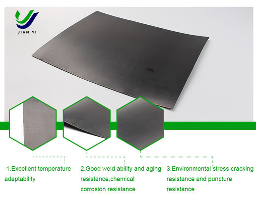 Géomembrane lisse en HDPE à double couleur noir et vert adaptée à divers projets imperméables
