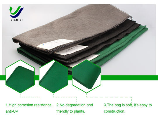 EcoBag de 80 mm x 50 mm construit avec des fibres de polyester en polypropylène fournit des applications efficaces et durables de contrôle de l'érosion et de verdissement