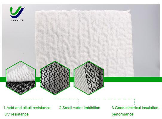 Filet de drainage composite 3D à haute résistance à la traction ≥16 kN/m, excellente résistance aux UV et conception anti-colmatage pour les applications de décharge et de plate-forme routière