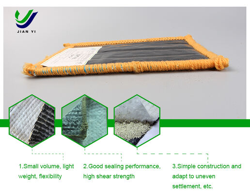 GCL à haute résistance à la bentonite de sodium Liner d'argile géosynthétique respectueuse de l'environnement de 4 à 6 m de largeur pour les applications anti-filtrage