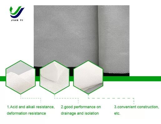 Géotextile filtrant personnalisé résistant à la corrosion et aux intempéries pour la filtration d'ingénierie