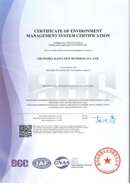 Chine Changsha Jian-Yi New Material Co., Ltd. certifications